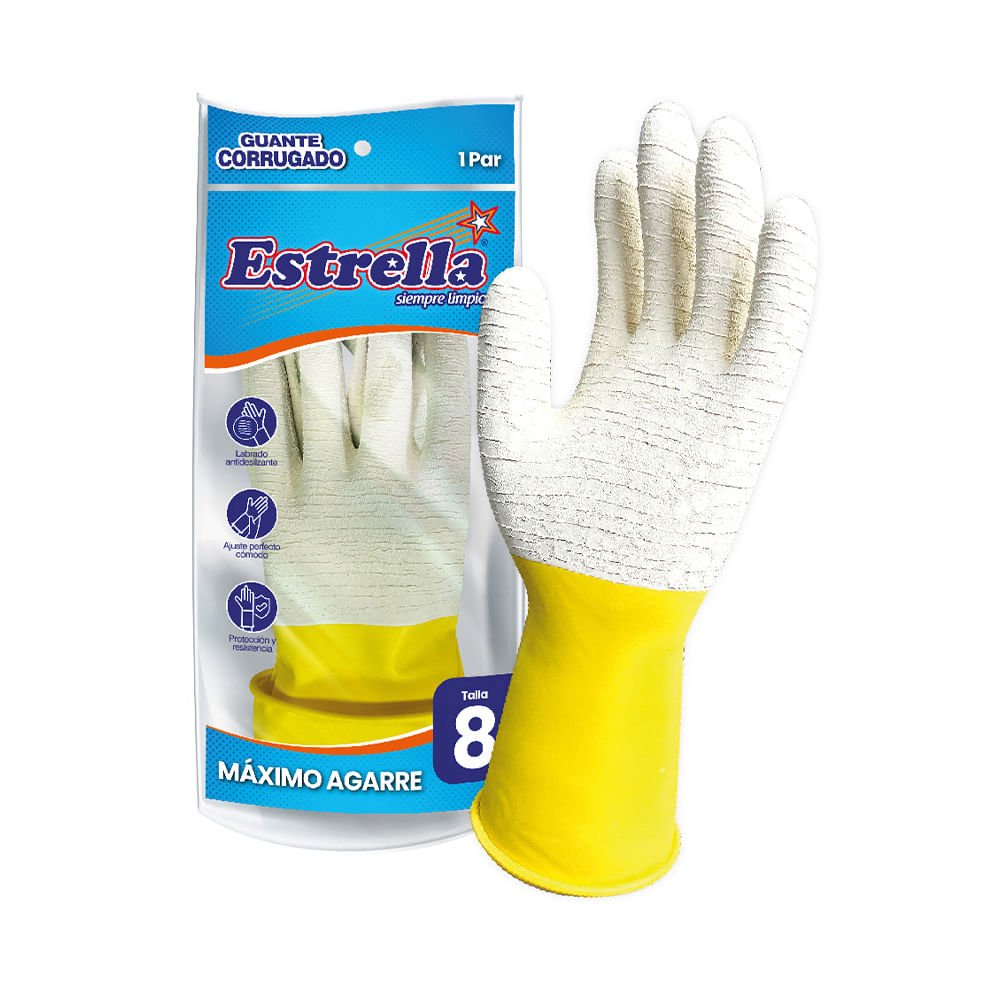 Guantes Estrella Corrugados Talla 8
